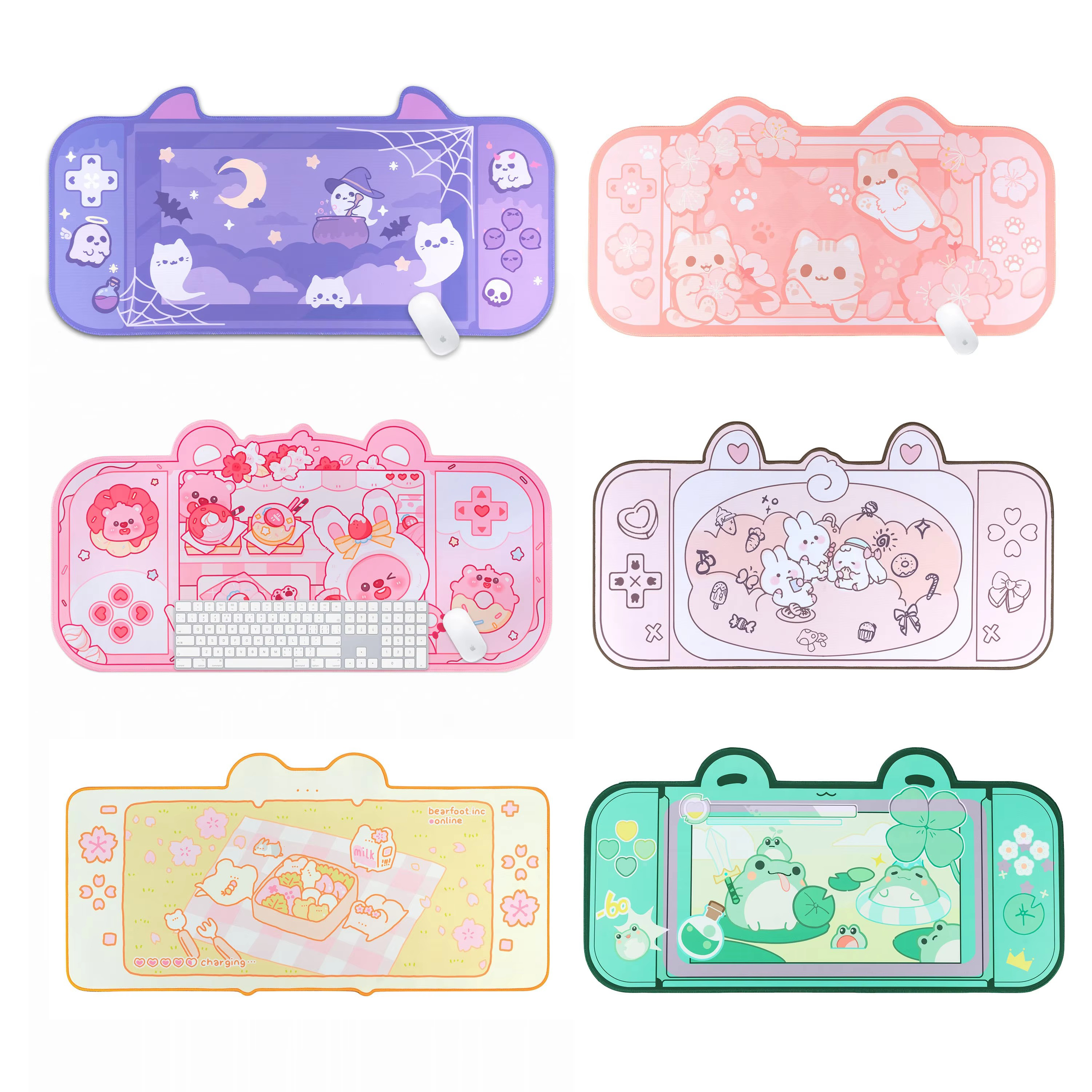 Tradescantia Purple - Kawaii Animals Desktop Keyboard Mouse Mats