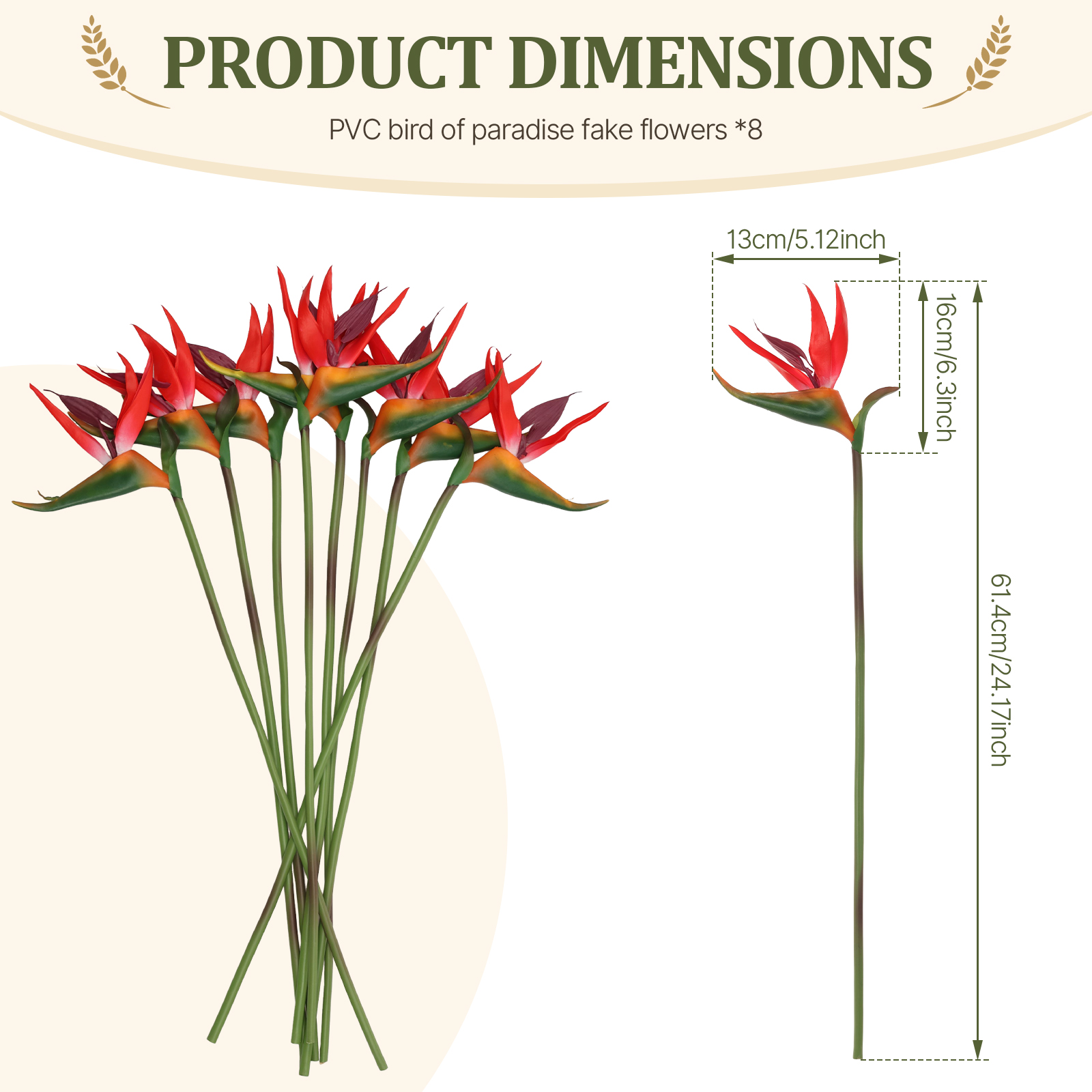 8Pcs Artificial Bird Of Paradi – Bird Paradise Strelitzia Bewertung und Preis