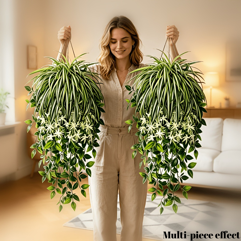 4pc Faux Spider Plant Hanging  – Spider Plant Hanging Bewertung und Preis