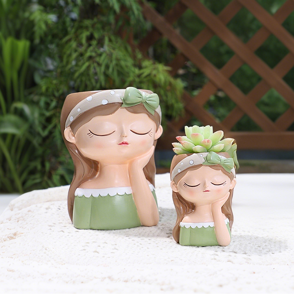 Cute Girl Small Plant Pot Resi – Echeveria Succulent Bewertung und Preis